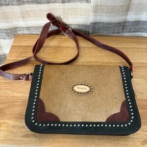 Riata Tan‎ And Brown Crossbody Purse